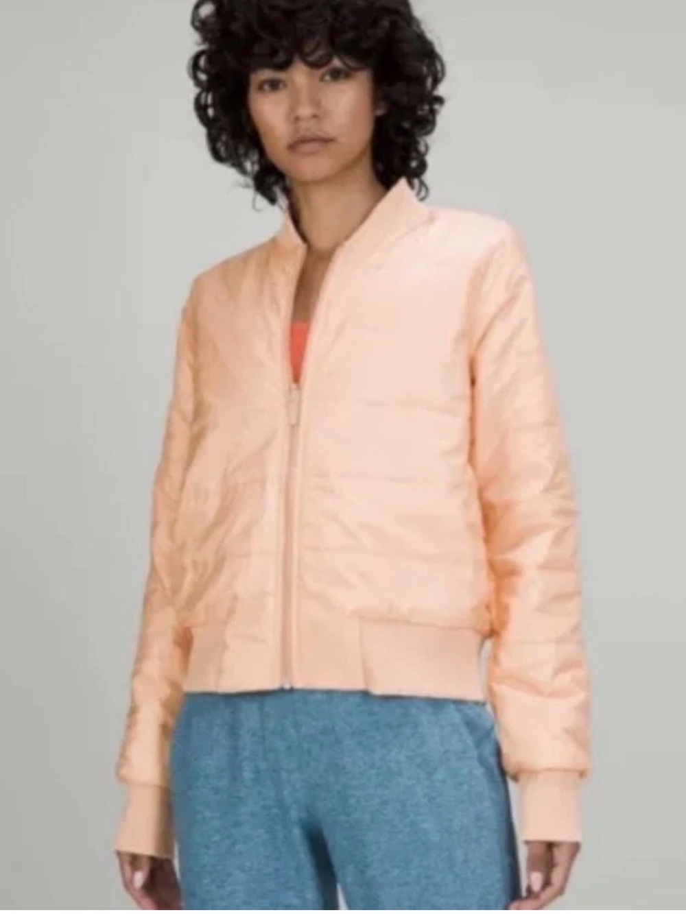 lululemon athletica bleach apricot Quilted Bomber reversible Jacket - Women's